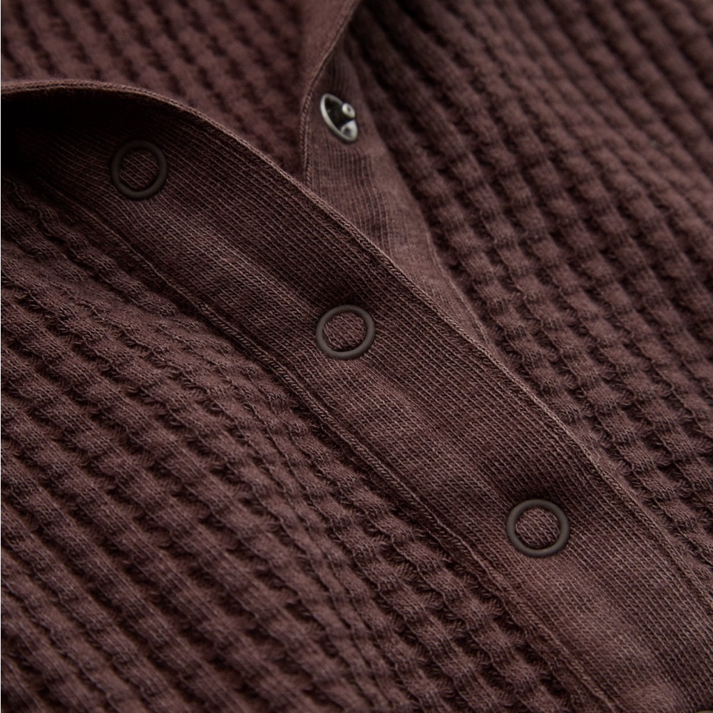 NWT Aerie Wow! Waffle Mockneck Henley Long Sleeve T-Shirt - Picture 5 of 9